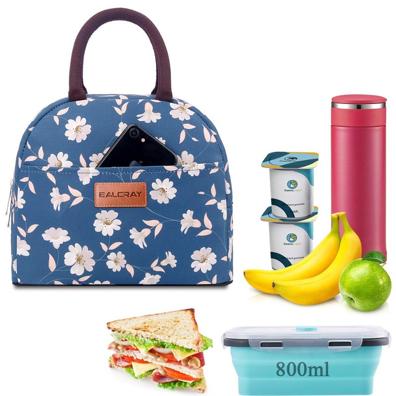 BALORAY Lunch Bag for Women Men Insulated Lunch Box for Adult Reusable Lunch Tote Bag for Work, Picnic or Travel (Morning Glory) - Image 4